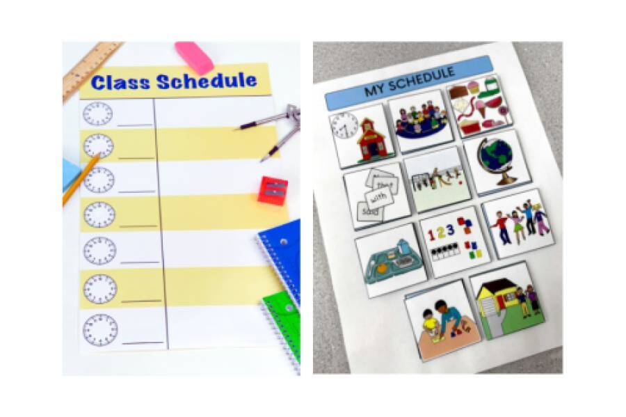 Visual schedules examples